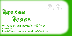 marton hever business card